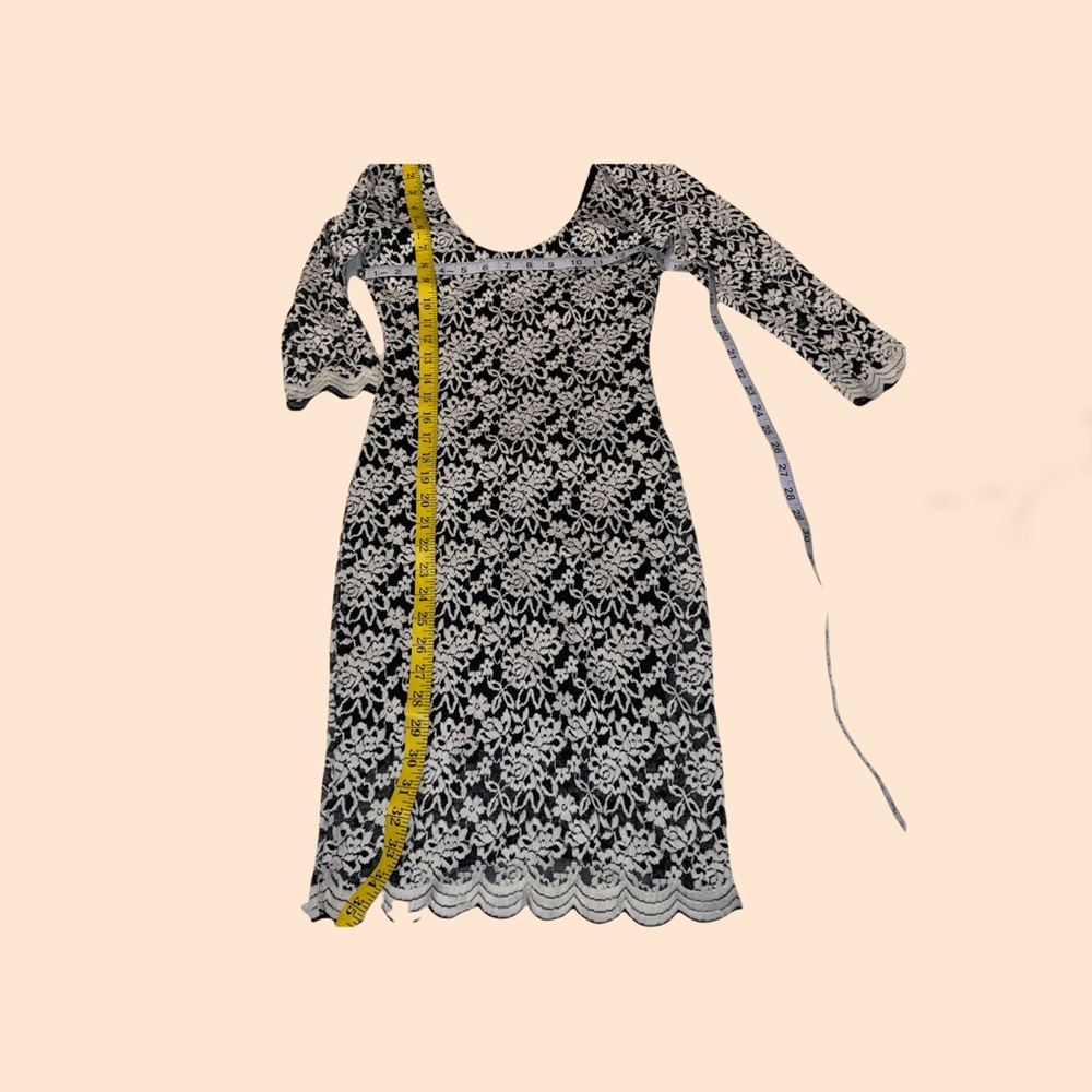 BLK/WHITE MIDI DRESS